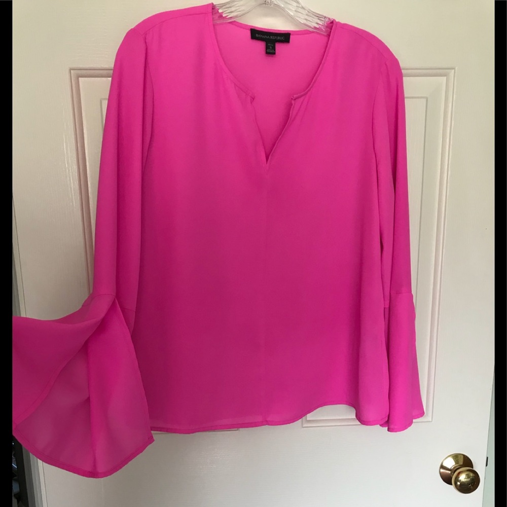Banana Republic Pink Bell Sleeve Blouse